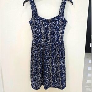 Summer Floral Blue & White Mini Dress Size Small